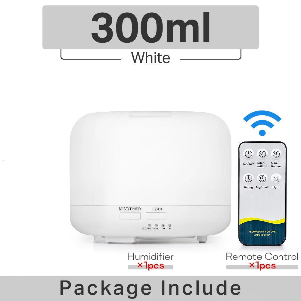 Air Humidifier Essential Oil Diffuser 300ML 500ML 1000ML With Lights Remote Control Ultrasound Electric Aromatherapy Diffuser Quick Pick Grocers